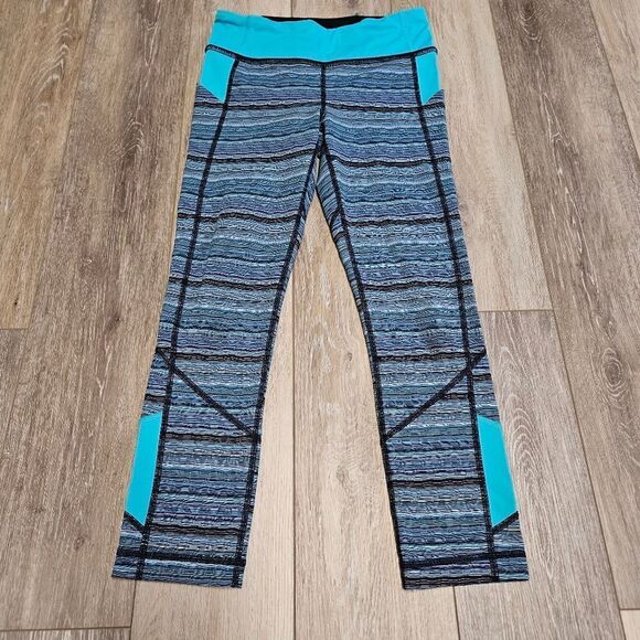 Lululemon Pace Rival Crop Space Dye Twist Naval Blue Peacock Womens 4 Athliesure - Picture 4 of 14